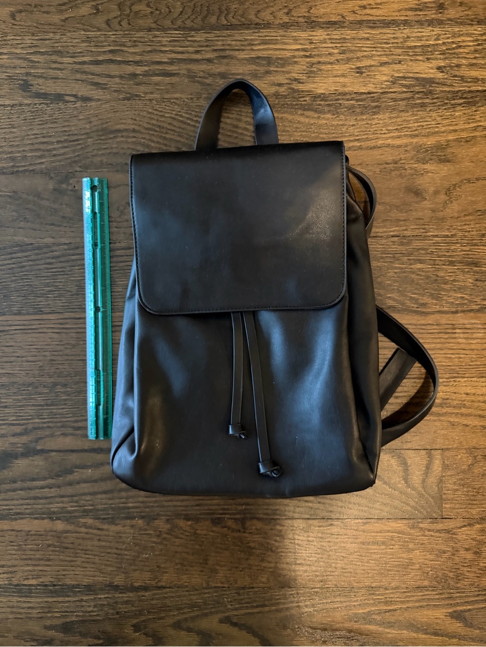 Urban Outfitters Black Faux Leather Backpack
